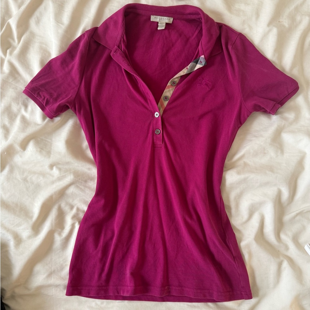 SOLD Burberry Polo in berry pink - size xs